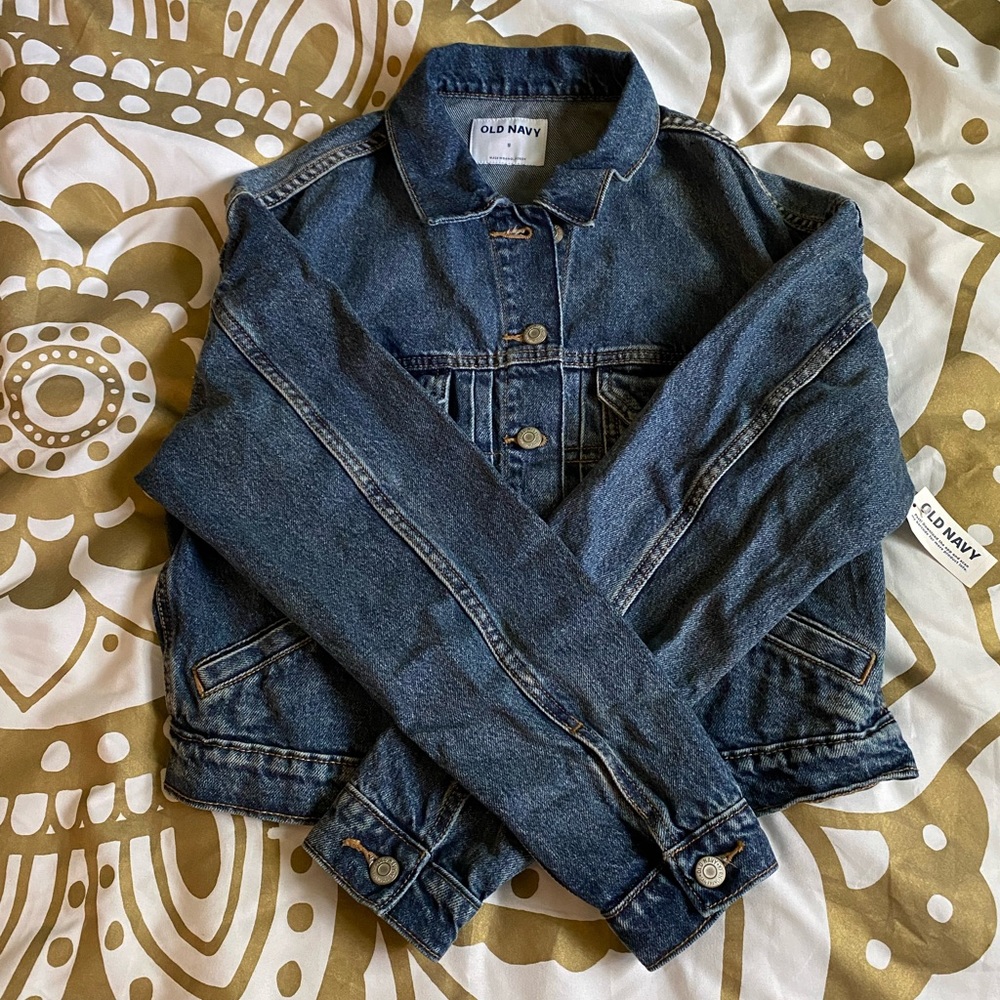 Cropped Medium Wash Jean Jacket